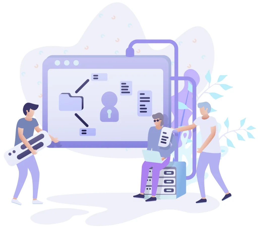 Illustration of a user proving identity to access an online service